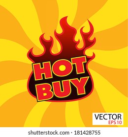 Hot Buy Sticker  With Flames