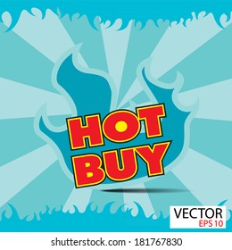 Hot buy sticker  with flames