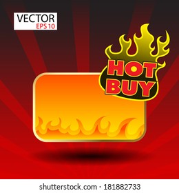 Hot Buy Sticker  With Flames