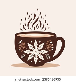 Hot cacao poster. Winter hot drink isolated. Cacao, coffee, tea, hot chocolate clip art