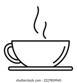 Hot cafe cup icon outline vector. Tea drink. Morning cafe