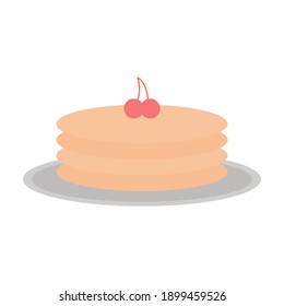 pasteles calientes sobre el diseño de ilustraciones vectoriales de fondo blanco