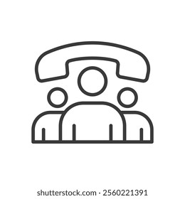 Hot calling, icon in line design. Hot calling, follow-up call, sales call, client outreach, warm lead, telemarketing on white background vector. Hot calling, icon in line design editable stroke icon