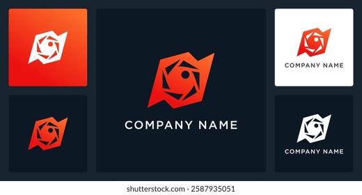 Hot camera logo design vector
