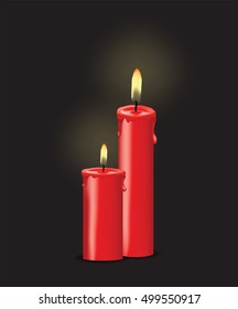 hot candle with fire for your design