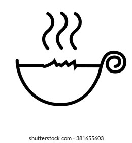 Hot cappuccino coffee cup Vector Illustration (hand writing)