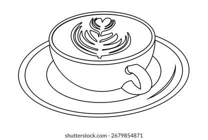 Hot Cappuccino Icon – Vector de bebida de café simple para restaurante, barista, café