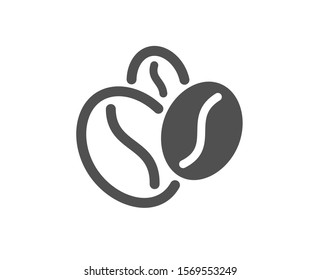 Hot cappuccino seed sign. Coffee beans icon. Roasted seeds symbol. Classic flat style. Simple coffee beans icon. Vector