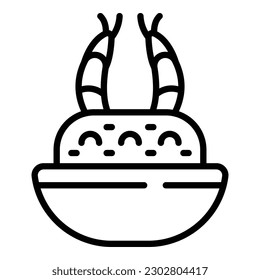 Hot caribbean dish icon outline vector. Ceviche food. Braised peri