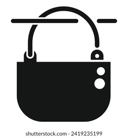 Hot cauldron fire icon simple vector. Outdoor hiking. Nature adventure
