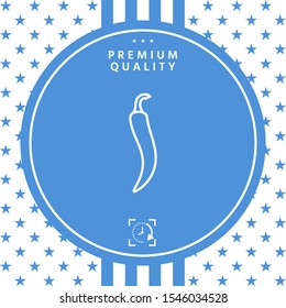 Hot cayenne long slim chili pepper icon. Graphic elements for your design