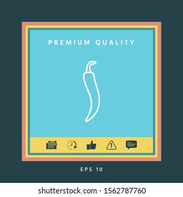 Hot cayenne long slim chili pepper icon. Graphic elements for your design