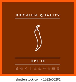 Hot cayenne long slim chili pepper icon. Graphic elements for your design