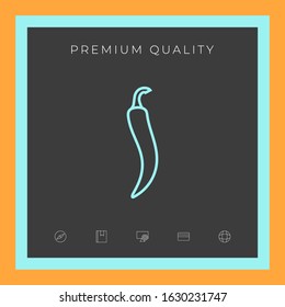 Hot cayenne long slim chili pepper icon. Graphic elements for your design