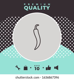 Hot cayenne long slim chili pepper icon. Graphic elements for your design