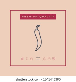 Hot cayenne long slim chili pepper icon. Graphic elements for your design