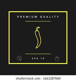 Hot cayenne long slim chili pepper icon. Graphic elements for your design
