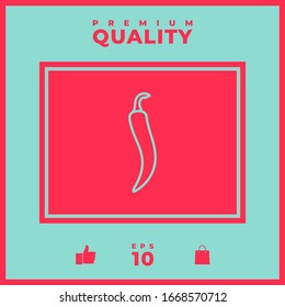 Hot cayenne long slim chili pepper icon. Graphic elements for your design