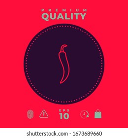 Hot cayenne long slim chili pepper icon. Graphic elements for your design