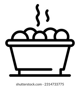 Hot cereal food icon outline vector. Milk bowl. Muesli fruit