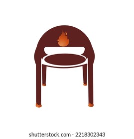 Hot chair icon vector design for interior, home, furniture, 
