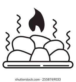 hot charcoal icon vector design. charcoal fire icon

