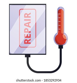 Hot charging tablet repair icon. Cartoon of hot charging tablet repair vector icon for web design isolated on white background