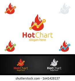 Hot Chart Marketing Financial Advisors Logo Design Template Icon