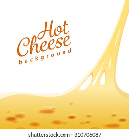 Hot cheese on the top of the pizza vector background