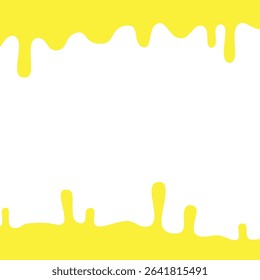 Hot cheeses flowing liquid. Yellow Cheese or Yellow dripping paint. illustration of flowing honey