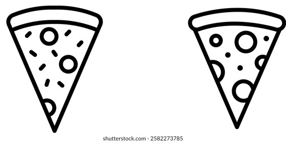  Hot and Cheesy Pizza Icon for Fast Food, Delicious Meals, and Restaurant Menus