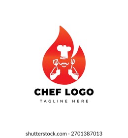 Hot Chef Logo Vector and Food