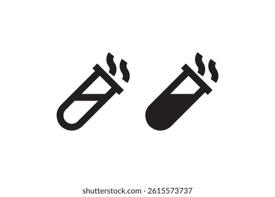 Hot chemical test tube laboratory icon Vector