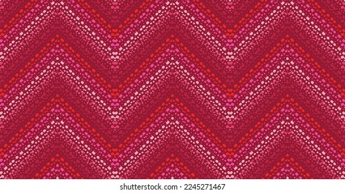 A hot chevron that repeats seamlessly. This modern twist on a traditional pattern uses trendy colors in a warm pallet featuring 2023's color of the year: Viva Magenta.