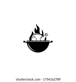 hot chicken fire label template. Restaurant Shop Design Element in Vintage Style for Logotype, Label, Badge and other design.

