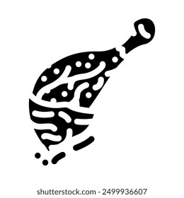 hot chicken fried glyph icon vector. hot chicken fried sign. isolated symbol illustration