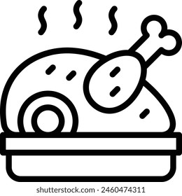 Hot chicken icon. Chicken Leg Icon