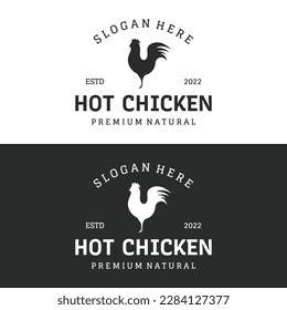 Hot chicken and chicken leg logo design, logo for restaurant, fried chicken,fast food and business.