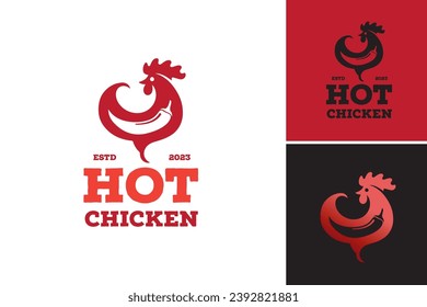 Das Hot Chicken Logo vermittelt ein filigranes, feines Emblem für eine Marke mit Hühnermotiven. Dieses Angebot eignet sich hervorragend für Restaurantlogos, Lebensmittelverpackungen und kulinarische Geschäfte.