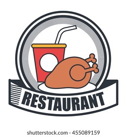 hot chicken meat with soda  isolated icon design, vector illustration  graphic 