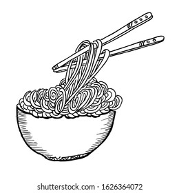 hot chicken noodles, doodle vector