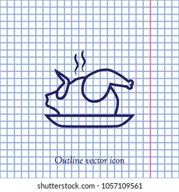 Hot chicken outline icon, vector design element