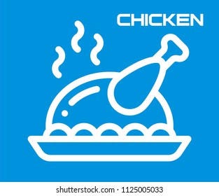 HOT CHICKEN VECTOR ICON 