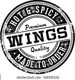 Hot Chicken Wings Menu Design Stamp