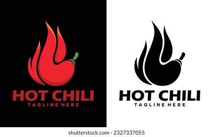 Hot Chile logo design concept vector template. Spicy chili logo icon Premium Vector