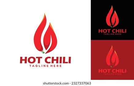 Hot Chile logo design concept vector template. Spicy chili logo icon Premium Vector