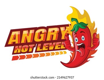 Hot chili with angry exspression illustration