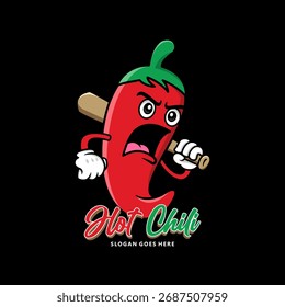 Hot chili art logo vector design