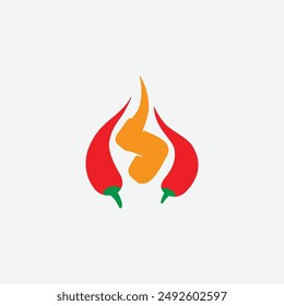 Logotipo de alita de pollo de chile caliente