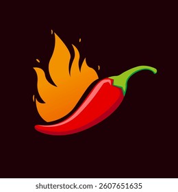 Hot chili fire for hot food logo